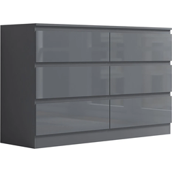 Fwstyle Stora Grey Gloss Chest of Drawer 120x77cm