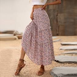 Shein Maxirock Mit Rüschensaum Und Ditsy Blumenprint - Frauen
