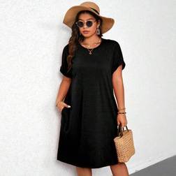 Shein Locker Geschnittenes Kleid Großen - Einfarbig