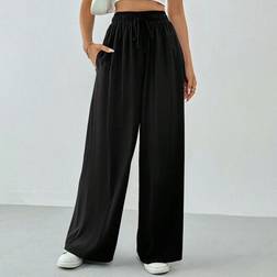 Shein Damen Lässige Fließende Hose mit Kordelzug - Unifarbe