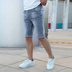 Shein Herren Lässig Knie-lange Denim Shorts - Mehreren Taschen