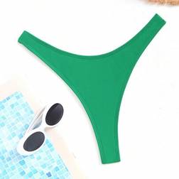 Shein Einfarbiges Tanga-Bikini Höschen für den Sommerstrand
