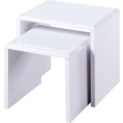 Julian Bowen Manhattan White Nesting Table 40x50cm 2pcs