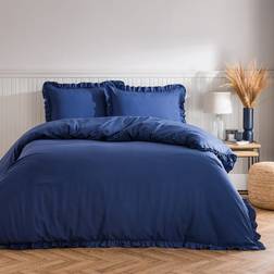 Dunelm Briona Frilled Edge Duvet Cover Blue (200x135cm)