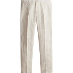 H&M Slim Fit Linen Suit Trousers - Light Beige