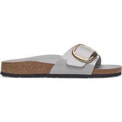Birkenstock Madrid Big Buckle Natural Leather Patent High Shine - Stone Coin