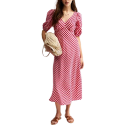 New Look Gingham Bow Back Midi Dress - Red