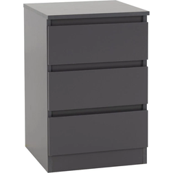 SECONIQUE Malvern Grey Bedside Table 40x40cm