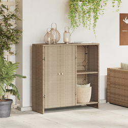 vidaXL Beige 100 x 36 x 102 cm Rattan Storage Cabinet