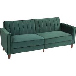 Homcom Futon Velvet Green Sofa 189cm 3 Seater