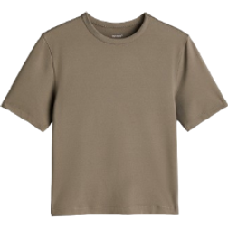 H&M Cropped Training Top with Drymove - Dark Beige