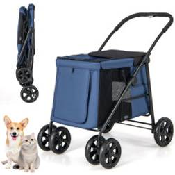 Cwy Hundeklapvogn Foldbar Med Pude 106 x 63 x 103 cm