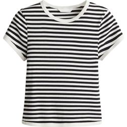 H&M Fitted T-shirt - White/Striped