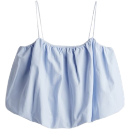 H&M Bubble Hem Strappy Top - Light Blue