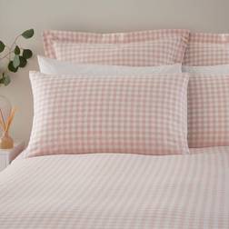 Dunelm Portloe Gingham Pillow Case Pink (76x48cm)