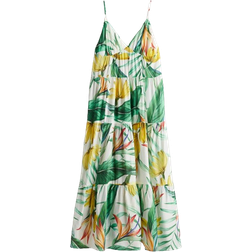 H&M Tiered Maxi Dress - White/Floral