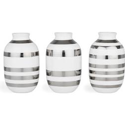 Kähler Omaggio Miniature Silver/White Vase 8cm 3pcs