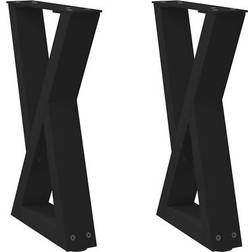 vidaXL 4012700 Black Table Leg 43.3cm 2pcs