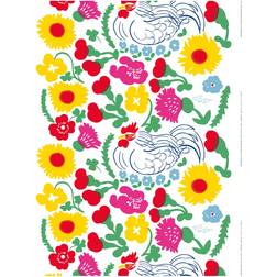 Marimekko Charles Fabric White-Red-Pink-Green Fabrics