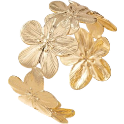 Shein 1pc/Set Cross-Border Flower Open Bangle, Gold Color Valentines,Mom,Mother,Mother's Day,Gift