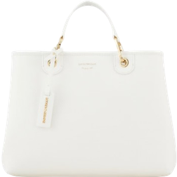 Emporio Armani Medium Myea Shopper Bag With Deer Print - White