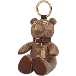 Coach Outlet Collectible Bear Bag Charm In Signature Canvas - Gold/Tan/Brown