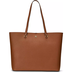 Lauren Ralph Lauren Karly Cross Body Leather Tote Bag - Lauren Toast