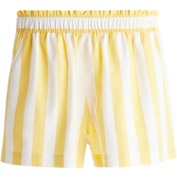 H&M Linen Blend Shorts - Yellow/Striped