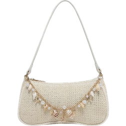 Shein Novachic Minimalist Straw, Shell, Starfish Decor Chain Accent Zipper Shoulder Bag/Hobo Bag For Women, Suitable For Daily Use & Beach Vacation, Summer Casual, Fashion Summer Vacation Bag, Beach Essentials Women Bags For Vacation & Holiday