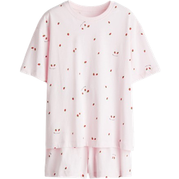 H&M Printed Pyjamas - Powder Pink/Strawberries