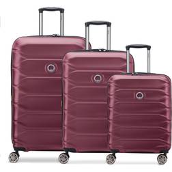 Delsey Paris Meteor 4 Rollen Kofferset 3-teilig Mit Dehnfalte für Herren XL Rot