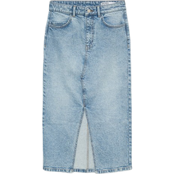 Vero Moda Natalie High Waist Midi Skirt - Blue/Light Blue Denim