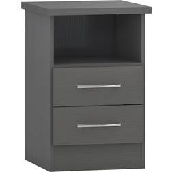SECONIQUE Nevada 3D Effect Grey Bedside Table 40x40cm