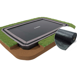 North Trampoline North In Ground Sikkerhedsnet Firkantet Trampolin 5,2 m x 3,7 m + Ukrudtsmembran