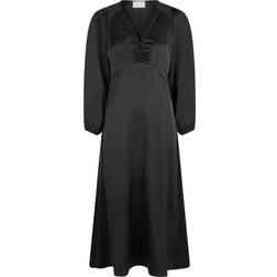 Neo Noir Isobel Heavy Sateen Dress - Black
