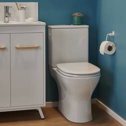 GoodHome Valois White Close-coupled Toilet Set with Soft Close Seat & Exposed Cistern