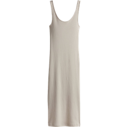 H&M Ribbed Jersey Dress - Light Beige