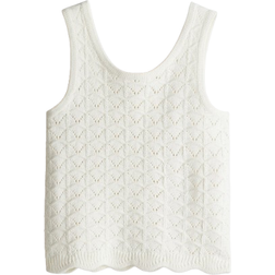 H&M Pointelle Knit Singlet - White (1264681003)