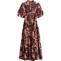 H&M Long Cotton Dress - Pink/Paisley Patterned