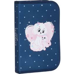 Beckmann Single Section Pencil Case Pet Friends Blue