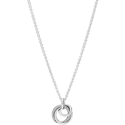 Pandora Family Always Encircled Pendant Necklace - Silver/Transparent