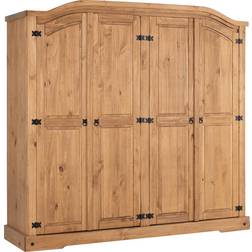 SECONIQUE Corona Distressed Waxed Pine Wardrobe 196x189cm