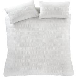 Catherine Lansfield Seersucker Duvet Cover White (200x200cm)