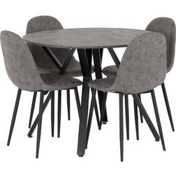 SECONIQUE Athens Grey Dining Set 100cm 5pcs