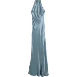 River Island Halterneck Slip Maxi Dress - Blue