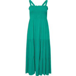 Yours Shirred Strappy Maxi Dress - Teal