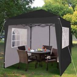 MCC Direct 2 x 2m Pop Up Gazebo with Removable Sides and Storage Bag - Black