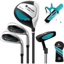 Northix 4-Delat Barngolfklubbset Med Golfbag Och Regnskydd 8-10 År Blå