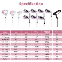 Cwy Kvinnors Golfklubba Set 11-Delade Högerhänt Med Regnskydd Rosa