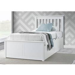 Rest Relax Francesca White Shaker Style Wooden Ottoman Single 3ft Frame Bed